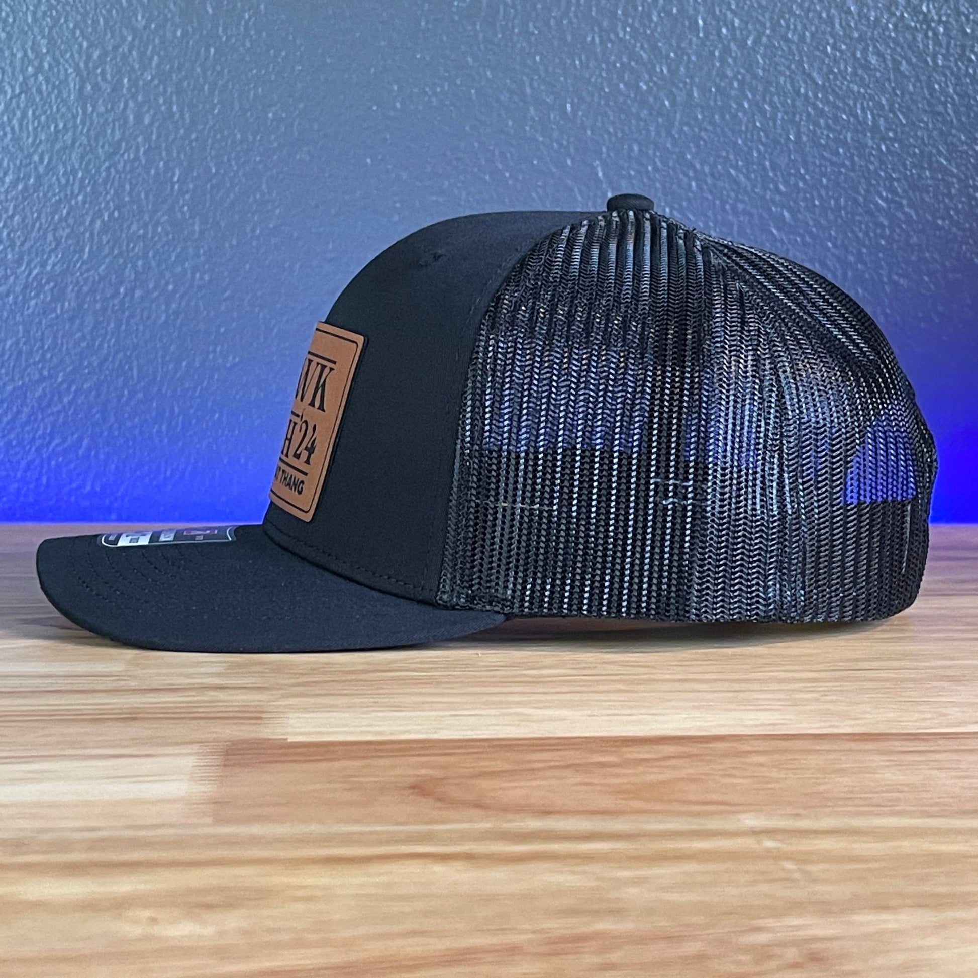 Hawk Tuah Spit On That Thang Viral Leather Patch Hat Black - Hollow Point Society - Patch Hat