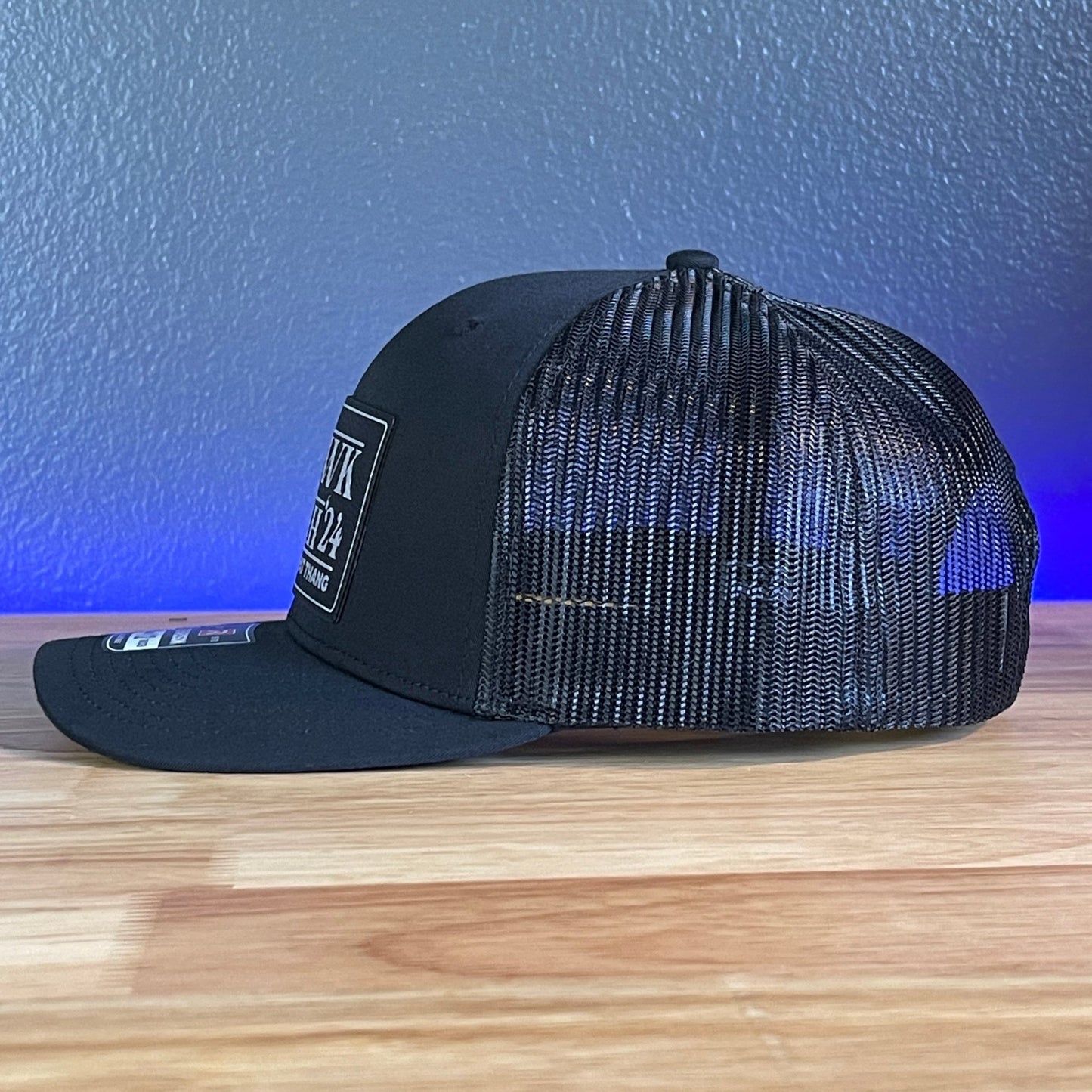 Hawk Tuah Spit On That Thang Viral Leather Patch Hat Black/Silver - Hollow Point Society - Patch Hat