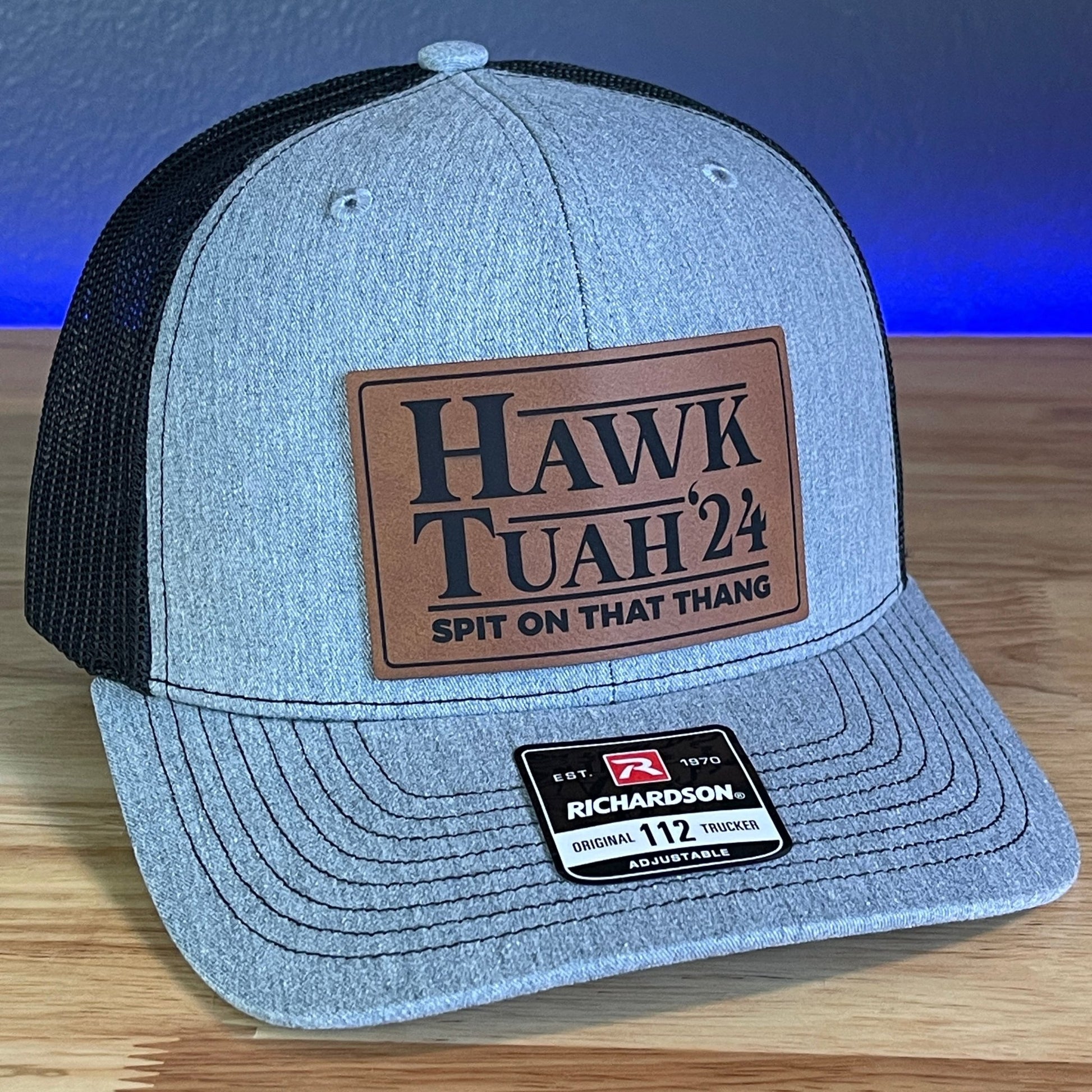 Hawk Tuah Spit On That Thang Viral Leather Patch Hat - Hollow Point Society - Patch Hat