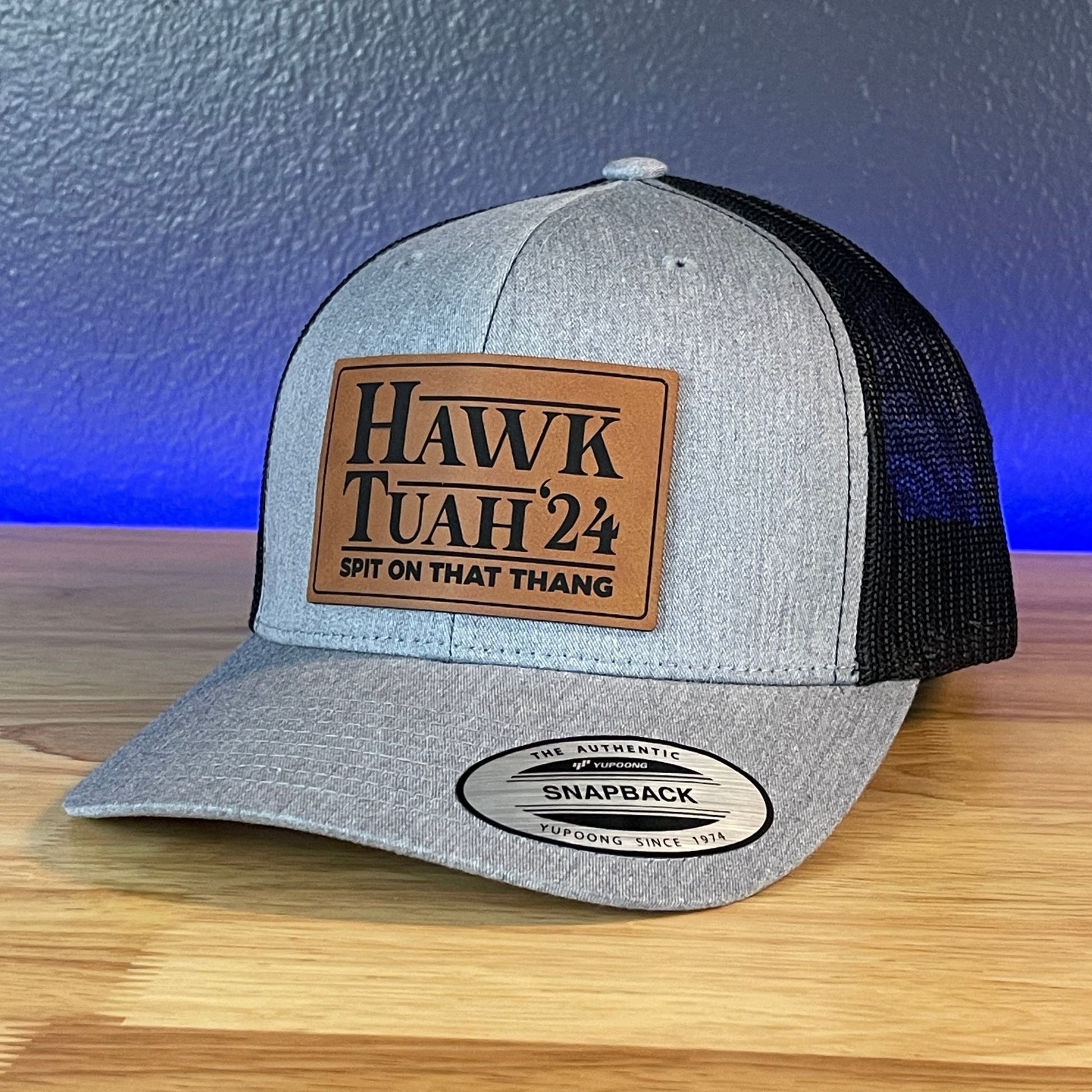 Hawk Tuah Spit On That Thang Viral Leather Patch Hat - Hollow Point Society - Patch Hat