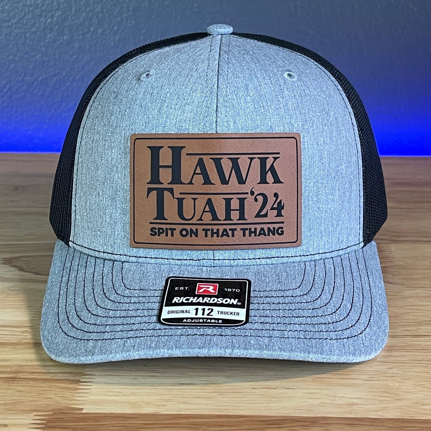 Hawk Tuah Spit On That Thang Viral Leather Patch Hat - Hollow Point Society - Patch Hat