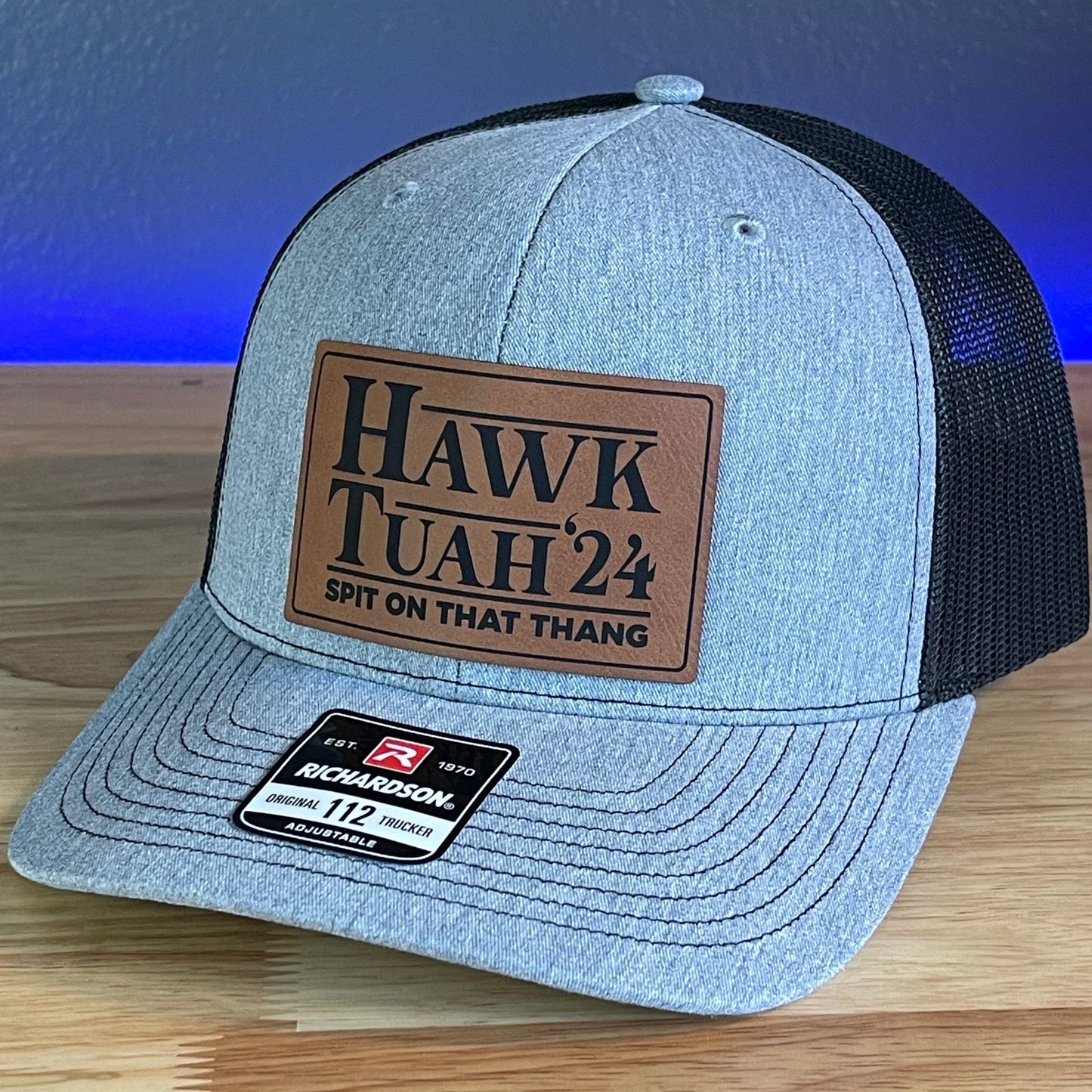 Hawk Tuah Spit On That Thang Viral Leather Patch Hat - Hollow Point Society - Patch Hat