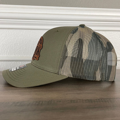 I Don't Know I Just Work Here Funny Leather Patch Hat Green/Camo - Hollow Point Society - Patch Hat