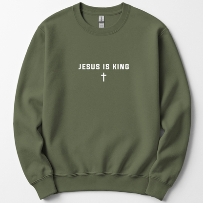 Jesus is King Cross Christian Faith Gildan Sweatshirt - Hollow Point Society - Sweater