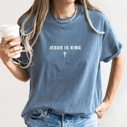 Jesus Is King Cross Christian Faith Graphic T-Shirt - Hollow Point Society - T-Shirt