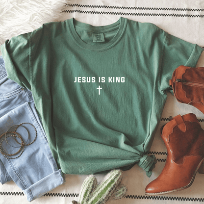 Jesus Is King Cross Christian Faith Graphic T-Shirt - Hollow Point Society - T-Shirt
