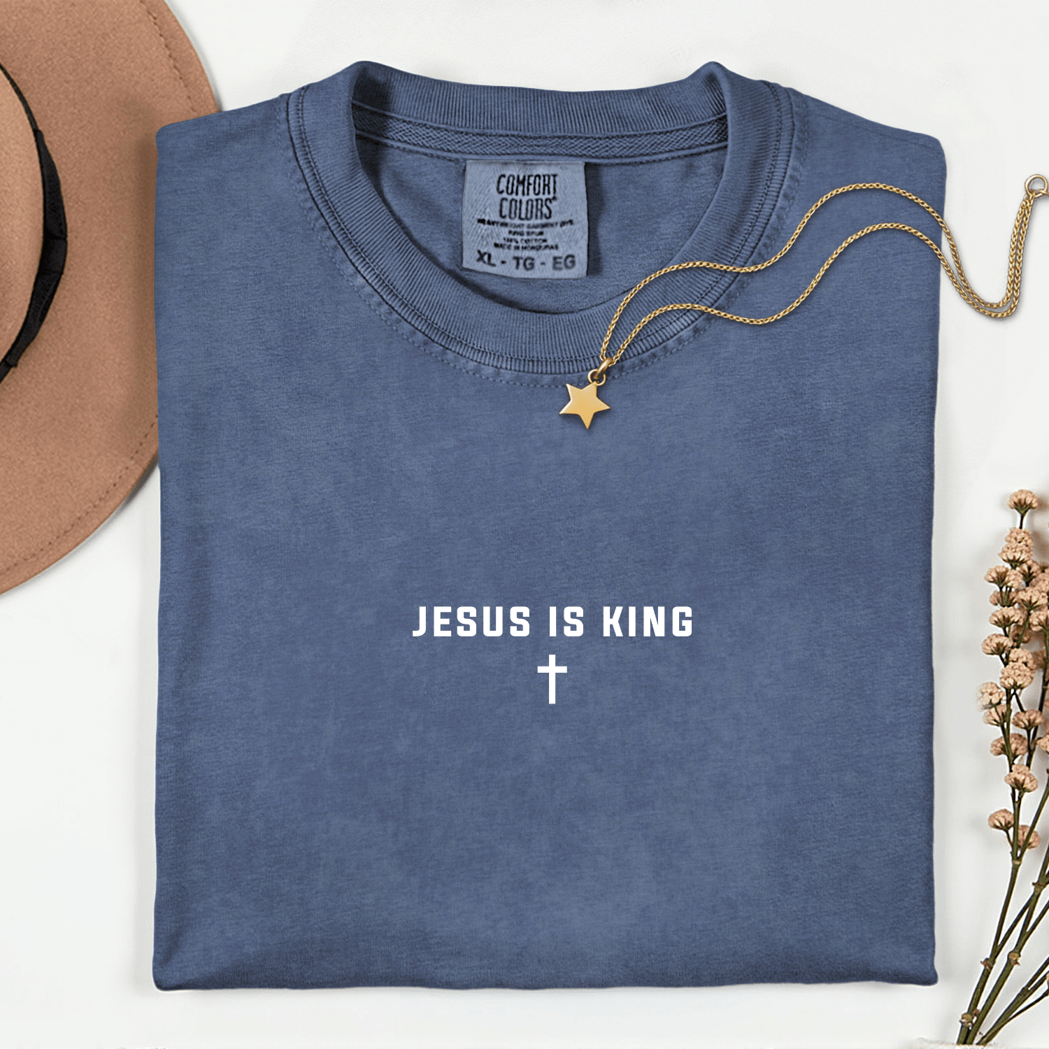 Jesus Is King Cross Christian Faith Graphic T-Shirt - Hollow Point Society - T-Shirt