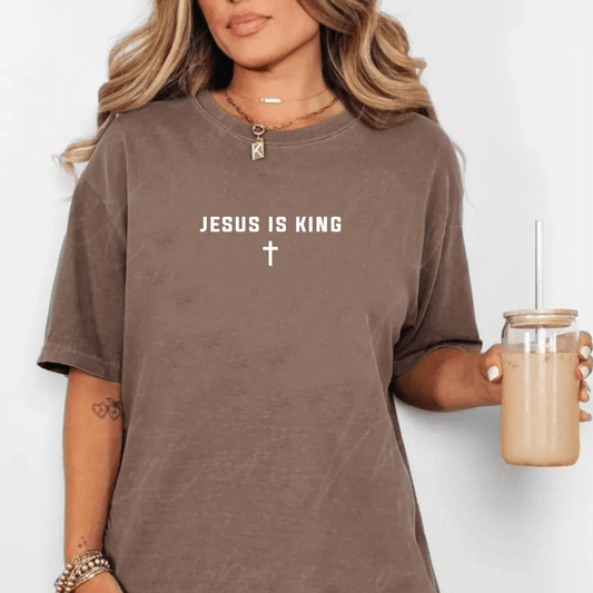 Jesus Is King Cross Christian Faith Graphic T-Shirt - Hollow Point Society - T-Shirt