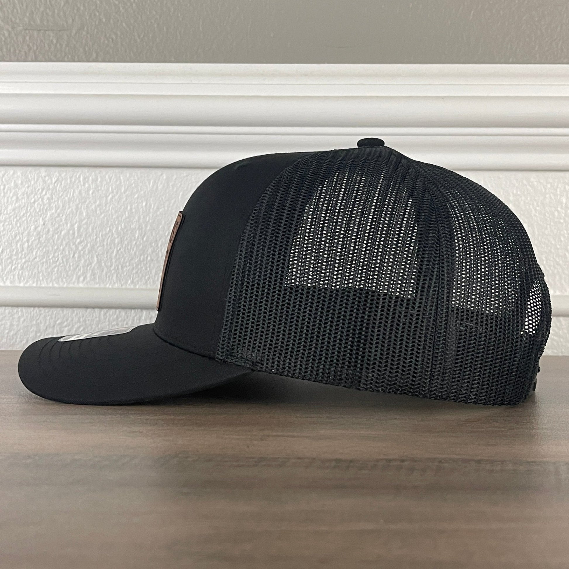 LIONS NOT SHEEP Flag Leather Patch Hat Black - Hollow Point Society - Patch Hat