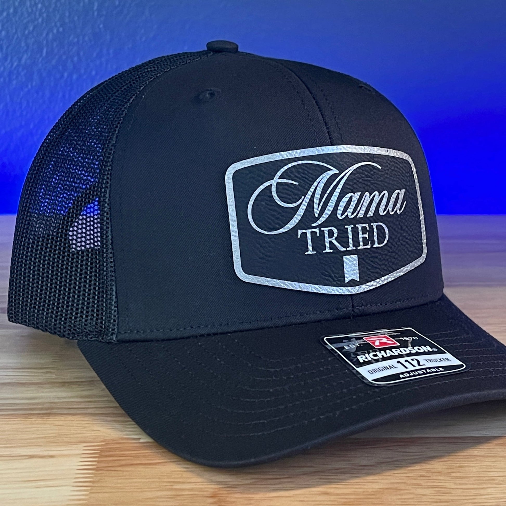 MAMA TRIED Funny Leather Patch Hat Black - Hollow Point Society - Patch Hat
