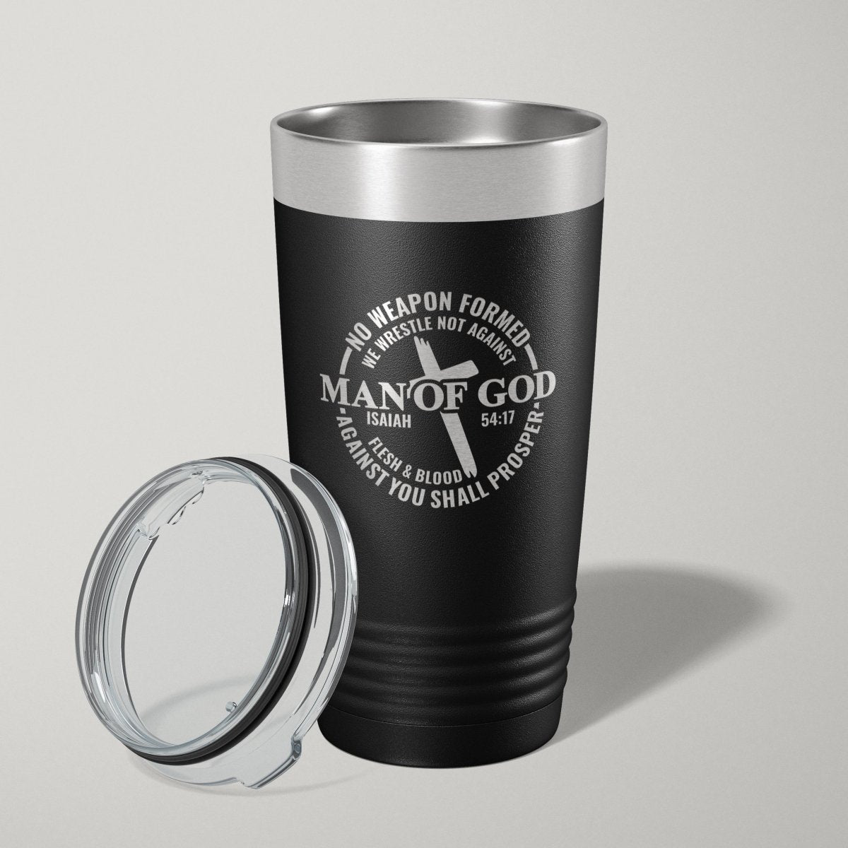 Man Of God Christian 20oz Laser Engraved Tumbler Travel Mug - Hollow Point Society - Tumblers