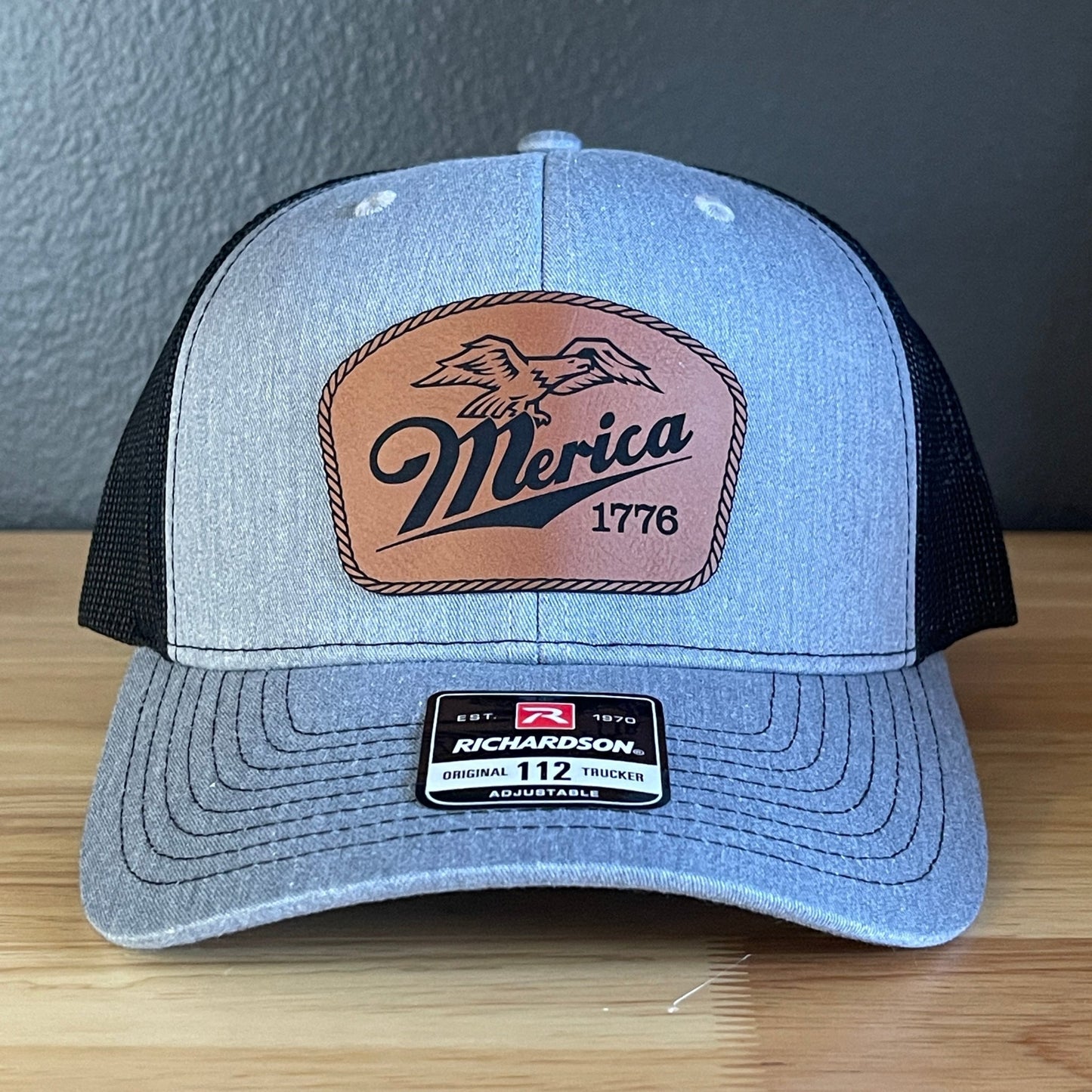 Merica 1776 Eagle Patriotic Leather Patch Hat - Hollow Point Society - Patch Hat