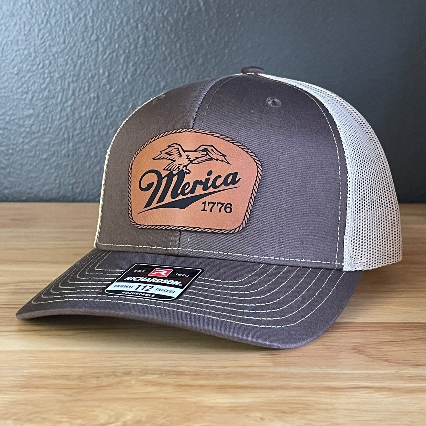 Merica 1776 Eagle Patriotic Leather Patch Hat - Hollow Point Society - Patch Hat