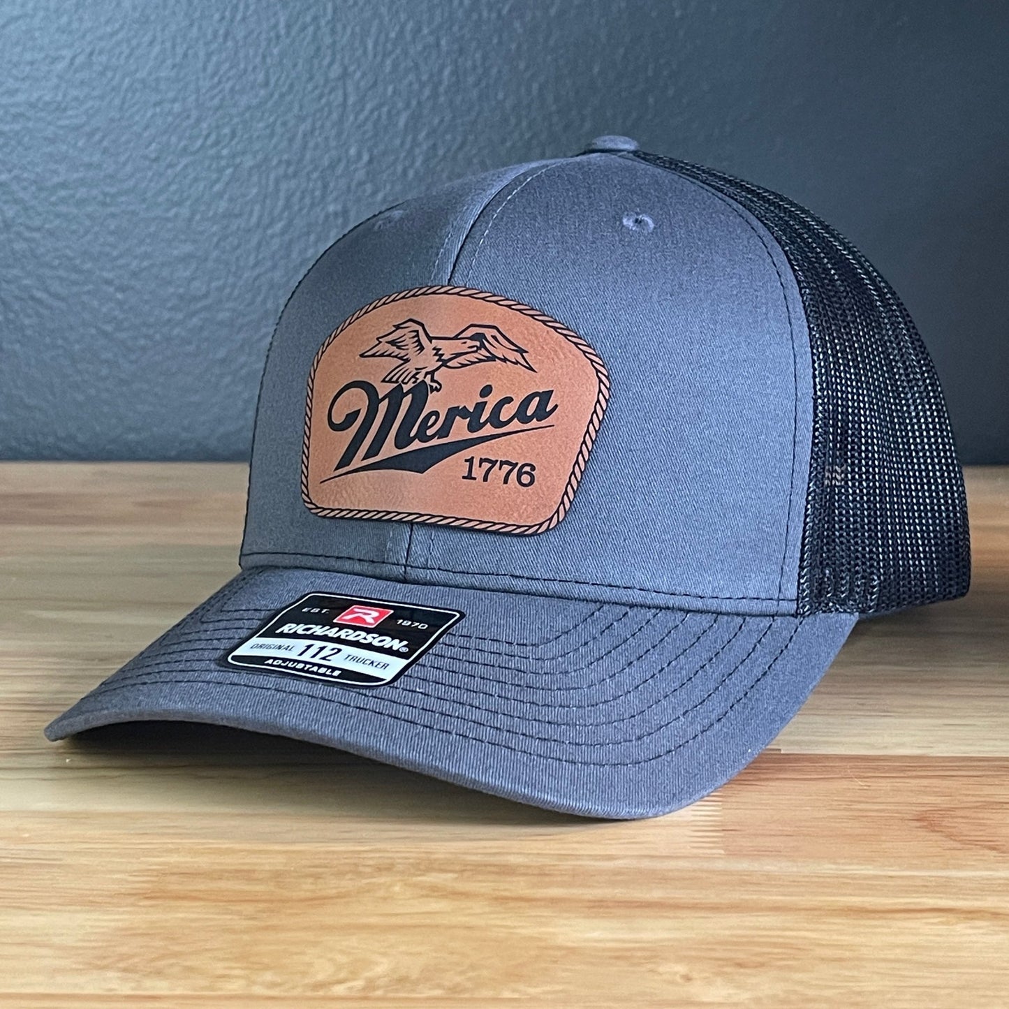 Merica 1776 Eagle Patriotic Leather Patch Hat - Hollow Point Society - Patch Hat