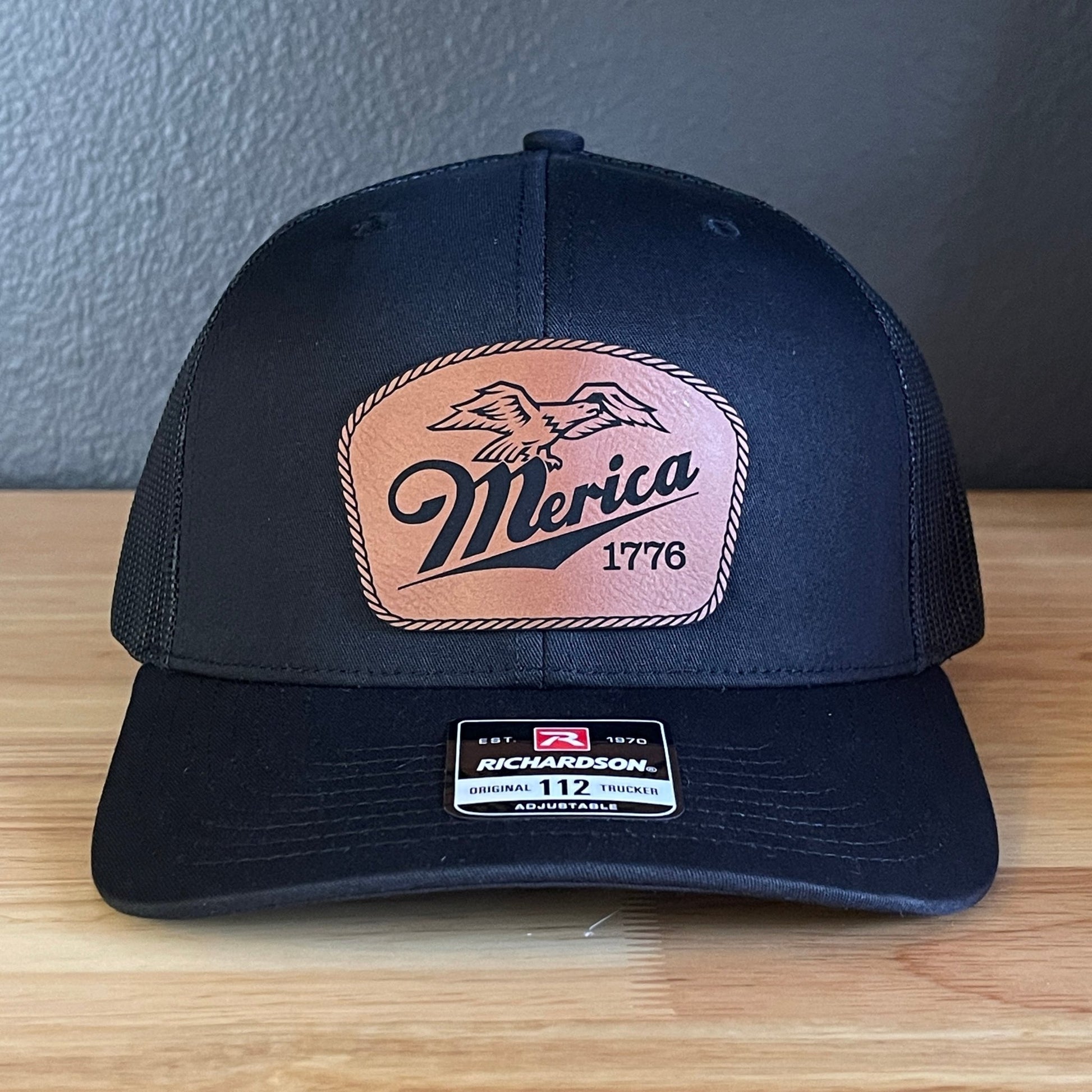 Merica 1776 Eagle Patriotic Leather Patch Hat - Hollow Point Society - Patch Hat