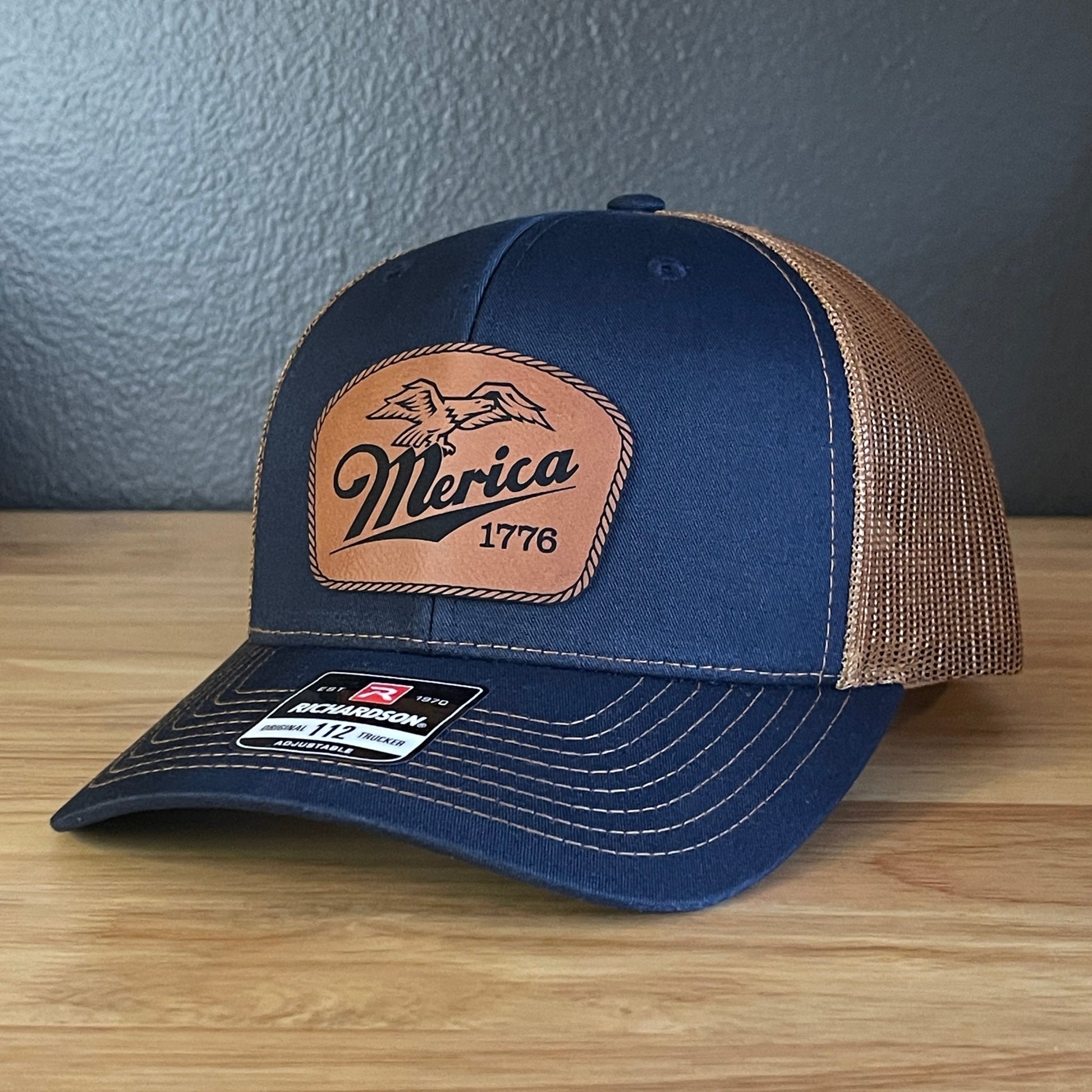 Merica 1776 Eagle Patriotic Leather Patch Hat - Hollow Point Society - Patch Hat