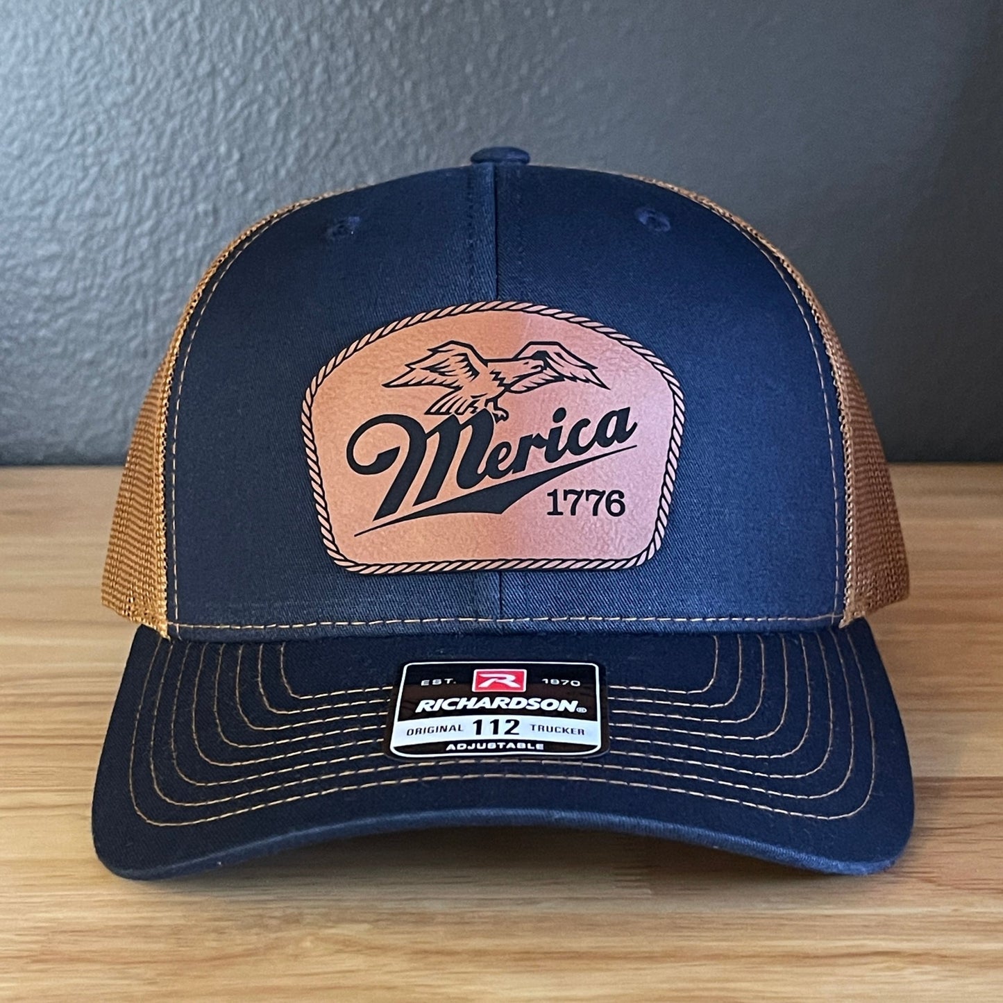 Merica 1776 Eagle Patriotic Leather Patch Hat - Hollow Point Society - Patch Hat