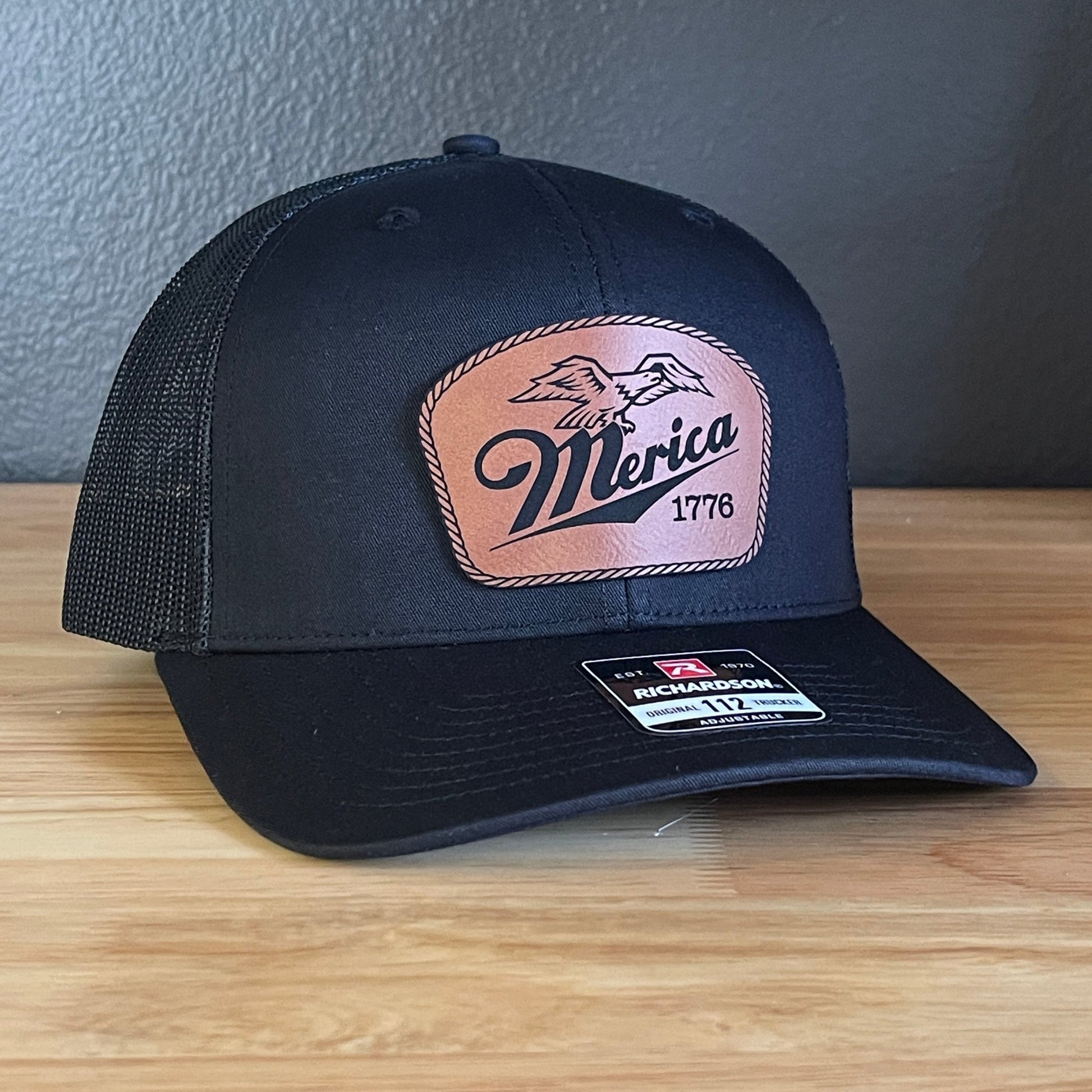 Merica 1776 Eagle Patriotic Leather Patch Hat - Hollow Point Society - Patch Hat