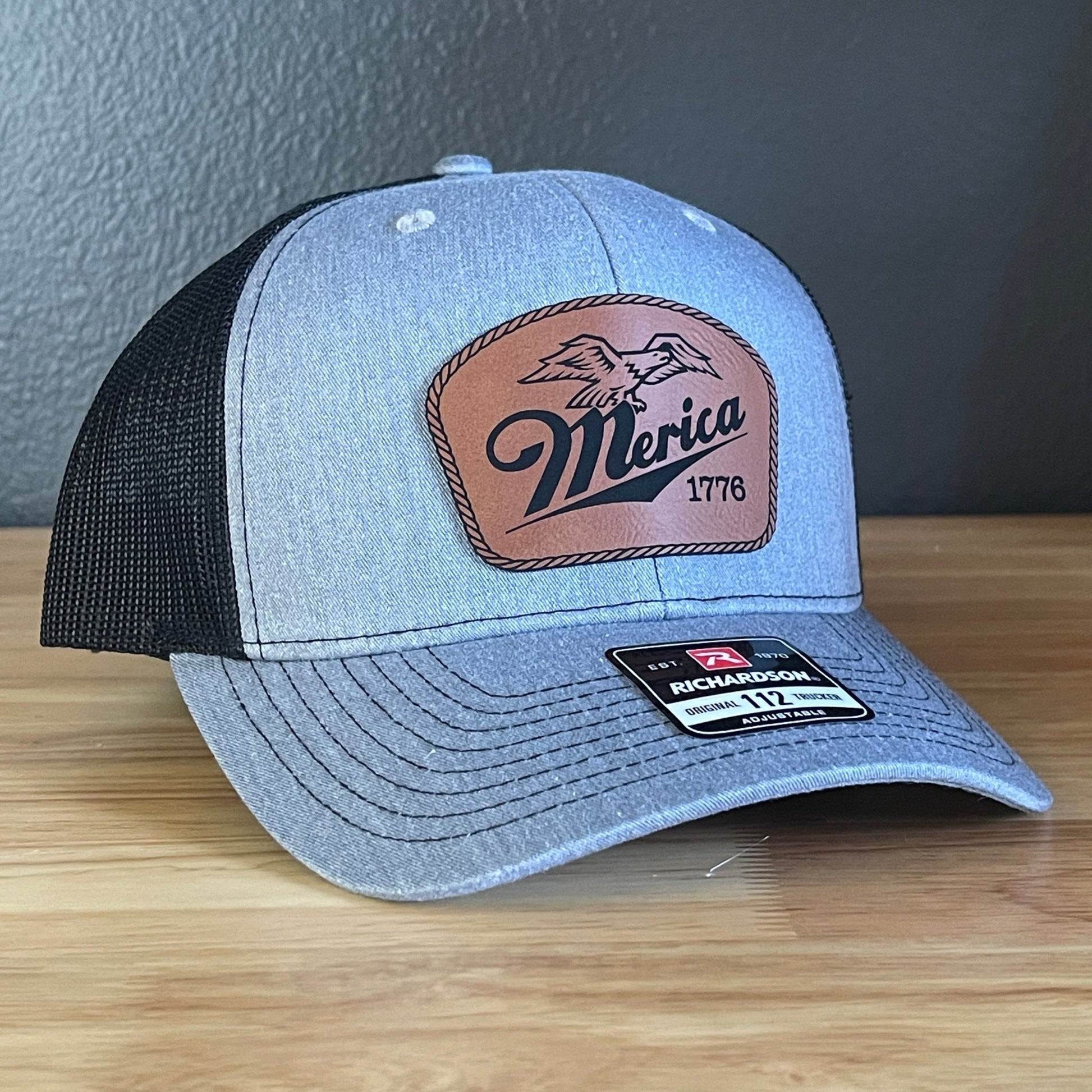 Merica 1776 Eagle Patriotic Leather Patch Hat - Hollow Point Society - Patch Hat
