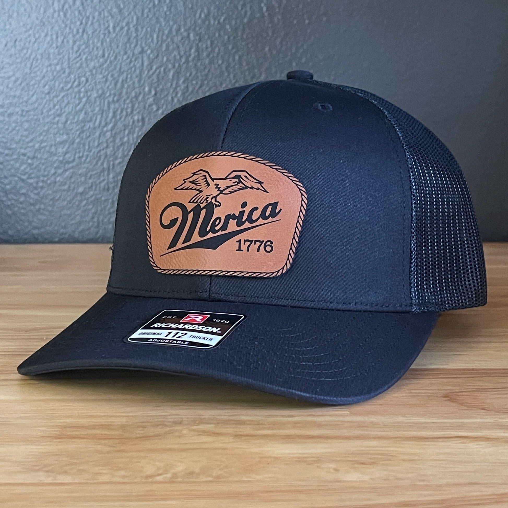 Merica 1776 Eagle Patriotic Leather Patch Hat - Hollow Point Society - Patch Hat