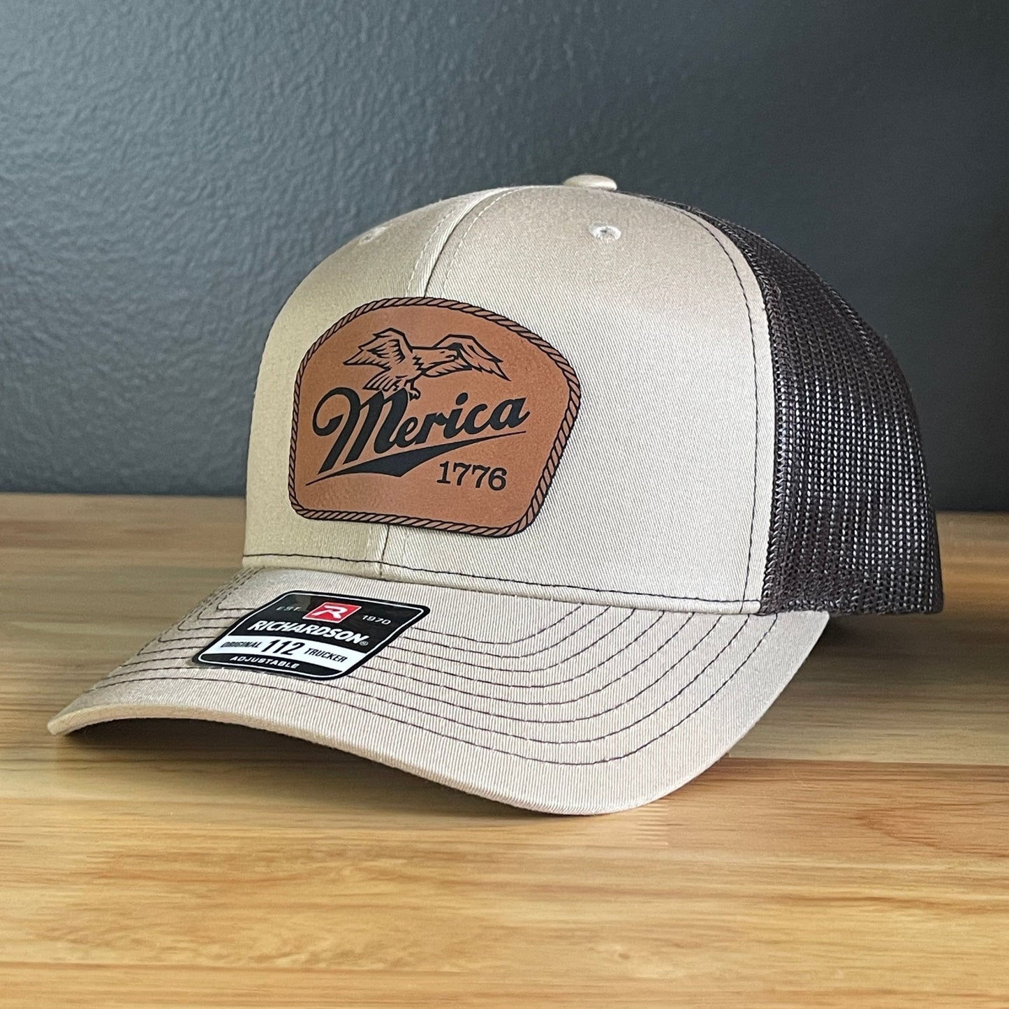 Merica 1776 Eagle Patriotic Leather Patch Hat - Hollow Point Society - Patch Hat