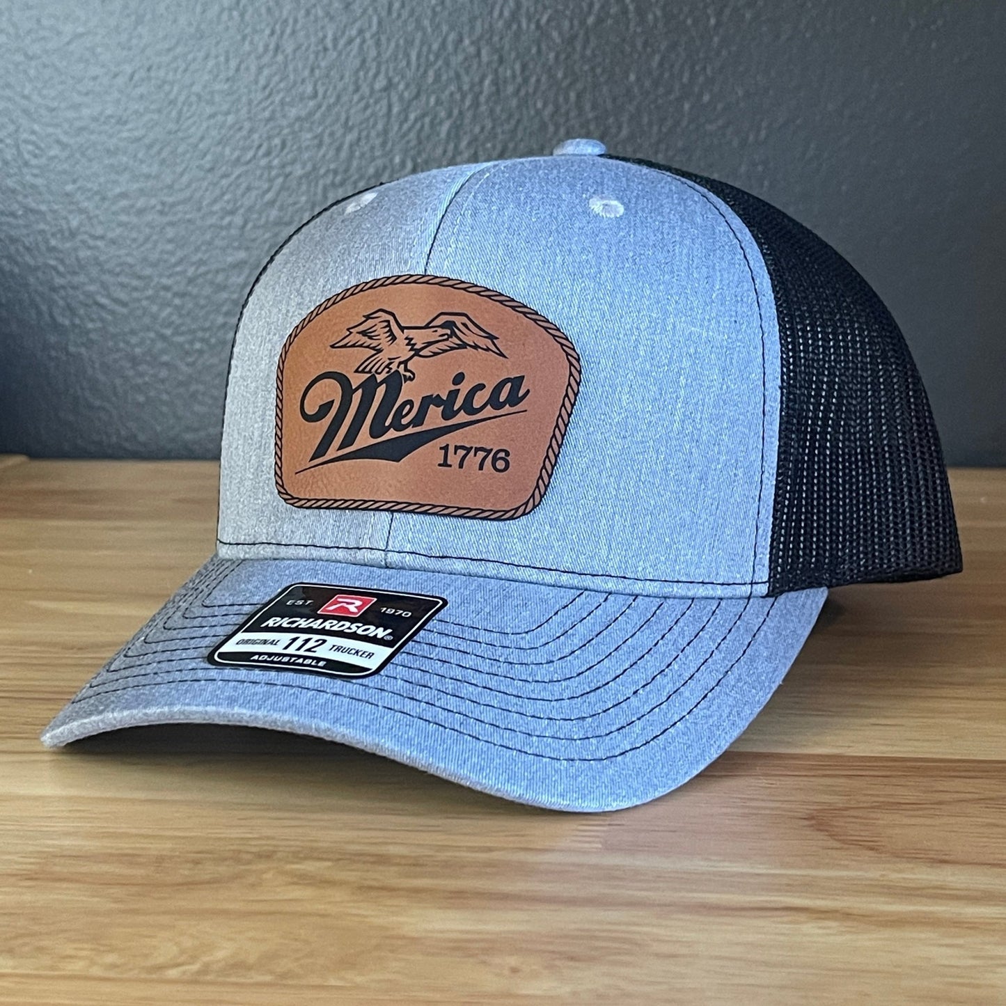 Merica 1776 Eagle Patriotic Leather Patch Hat - Hollow Point Society - Patch Hat