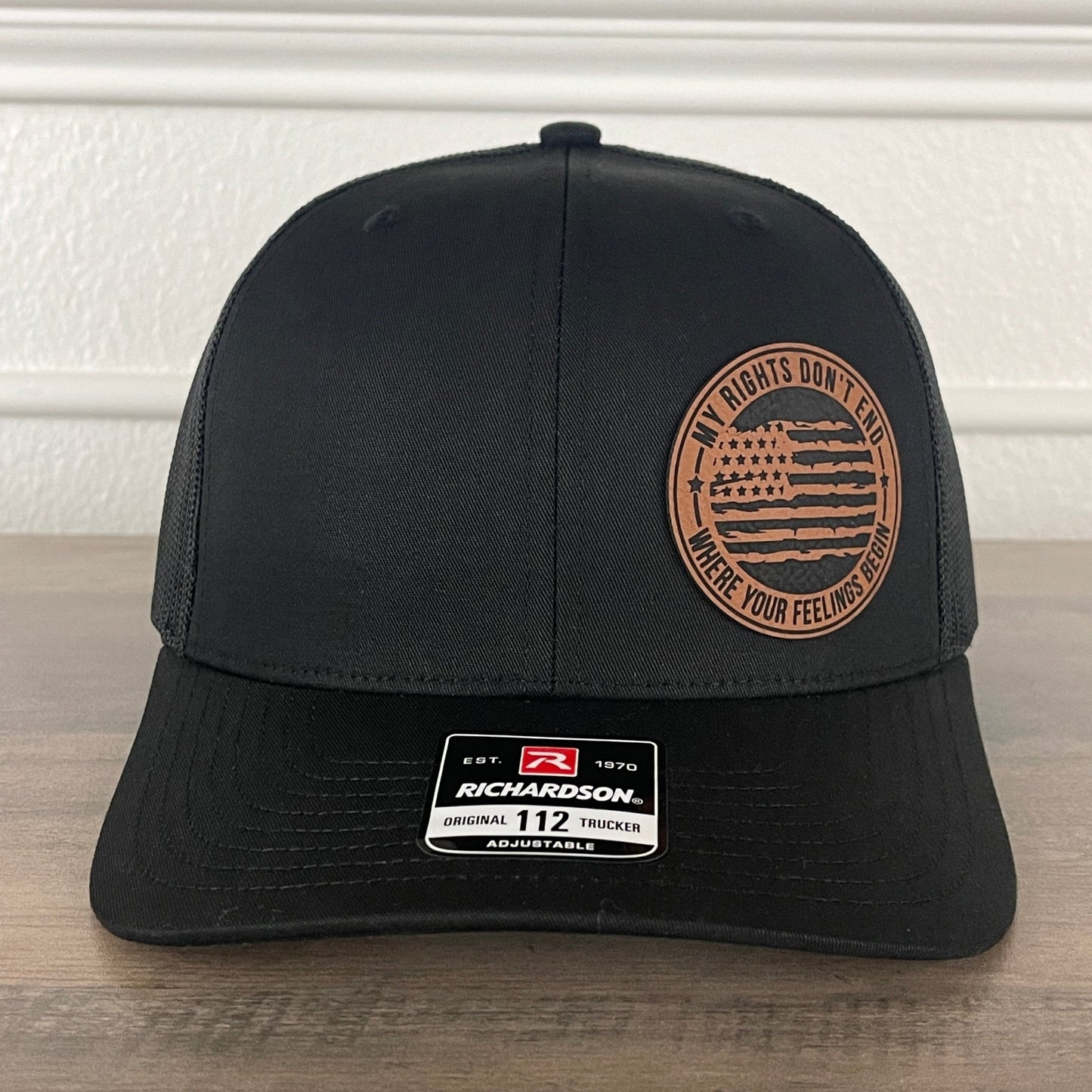 My Rights Don't End Where Your Feelings Begin Side Leather Patch Hat Black - Hollow Point Society - Patch Hat