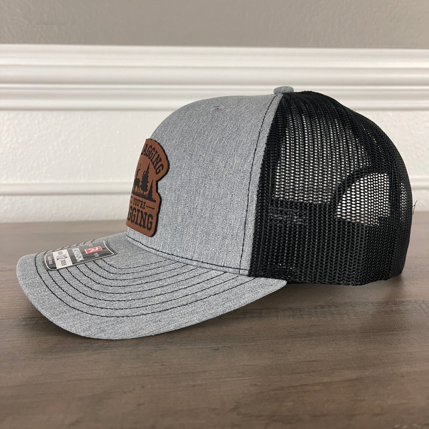 No Bragging Until You're Dragging Leather Patch Hat - Hollow Point Society - Patch Hat