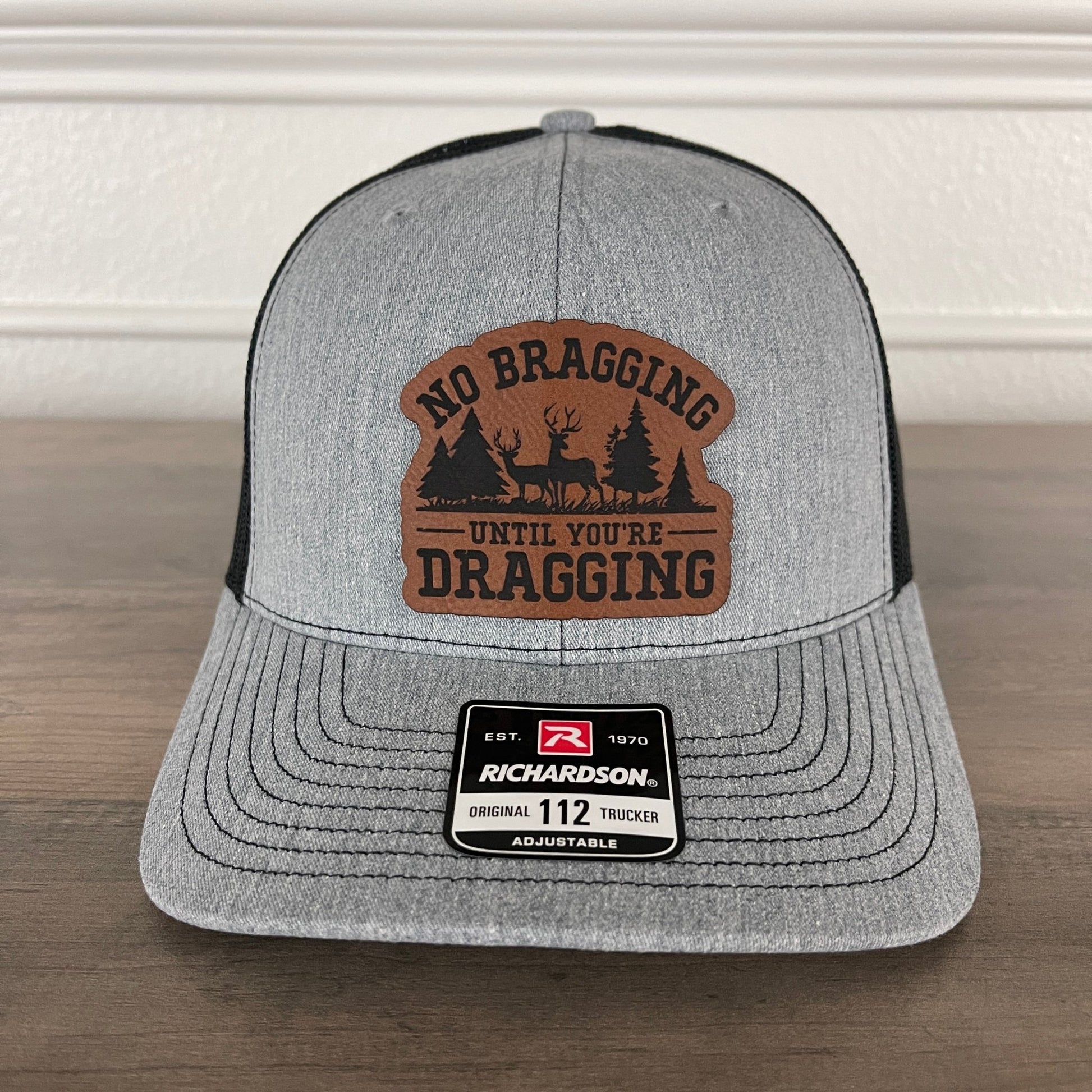 No Bragging Until You're Dragging Leather Patch Hat - Hollow Point Society - Patch Hat