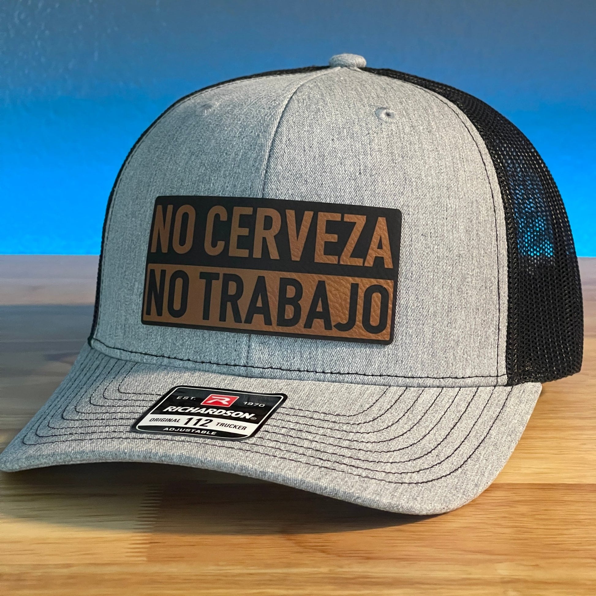 NO CERVEZA NO TRABAJO Funny Leather Patch Hat - Hollow Point Society - Patch Hat