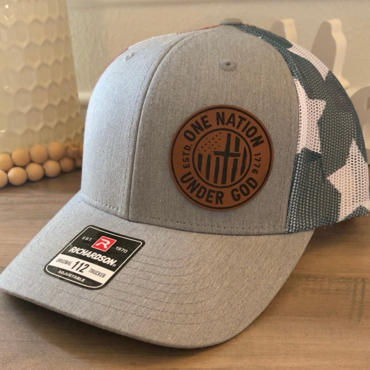 One Nation Under God Side Leather Patch Hat Stars & Stripes - Hollow Point Society - Patch Hat