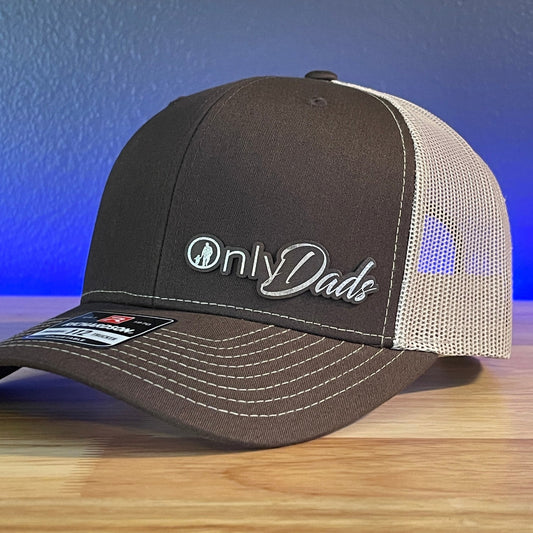 Only Dads Funny Leather Patch Hat Brown/Khaki - Hollow Point Society - Patch Hat