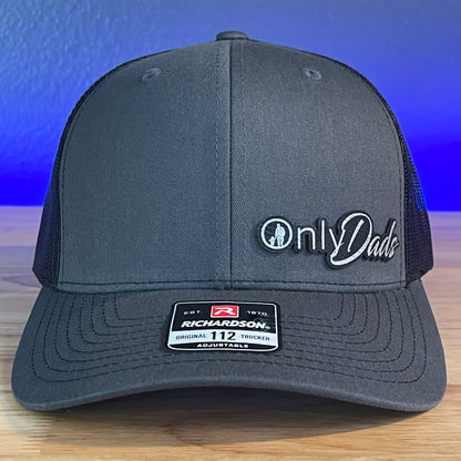 Only Dads Funny Leather Patch Hat Charcoal/Black - Hollow Point Society - Patch Hat