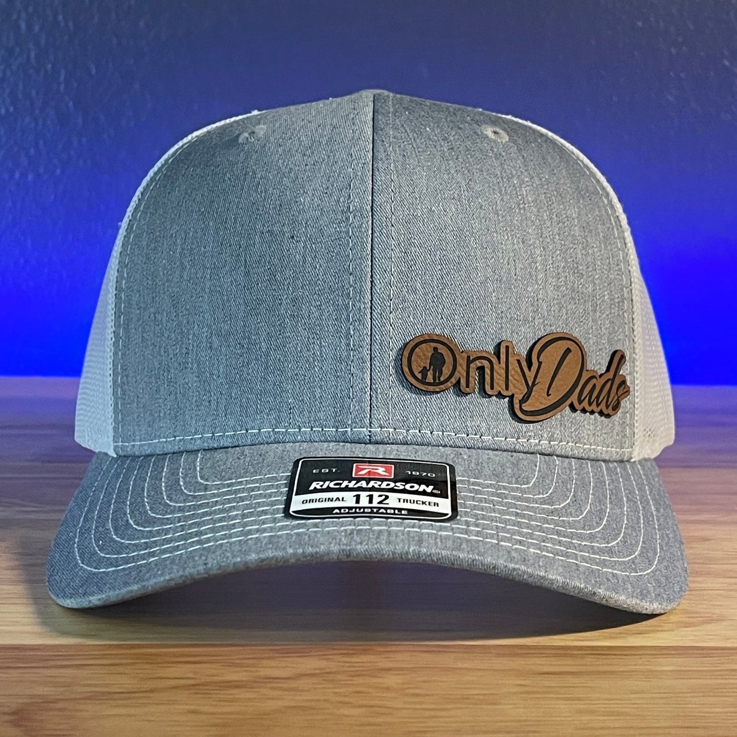 Only Dads Funny Side Leather Patch Hat Grey/White - Hollow Point Society - Patch Hat