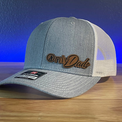 Only Dads Funny Side Leather Patch Hat Grey/White - Hollow Point Society - Patch Hat