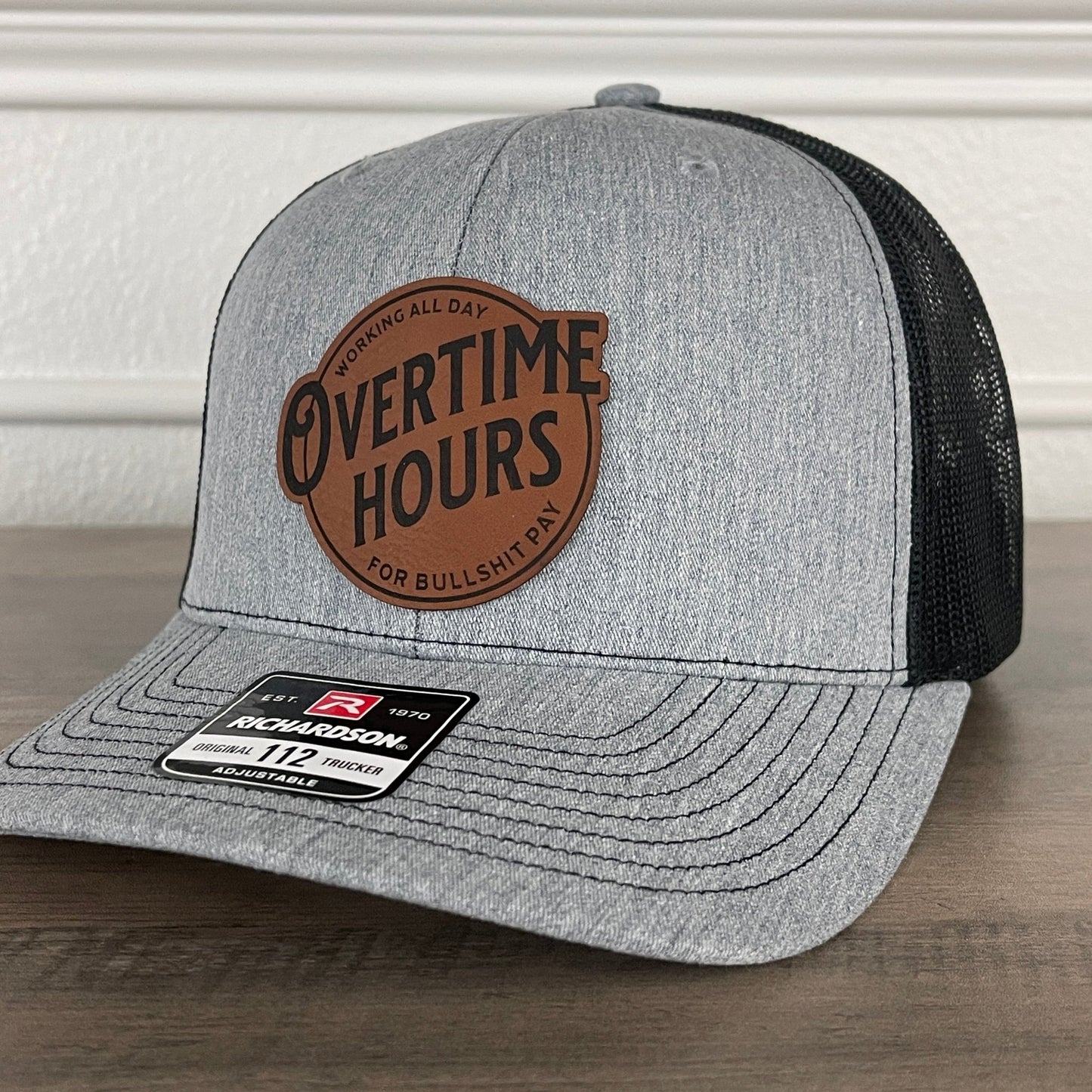 Overtime Hours for BS Pay Leather Patch Hat - Hollow Point Society - Patch Hat