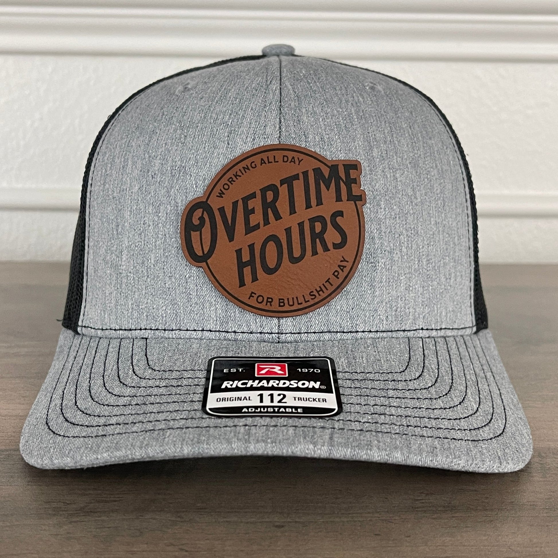 Overtime Hours for BS Pay Leather Patch Hat - Hollow Point Society - Patch Hat