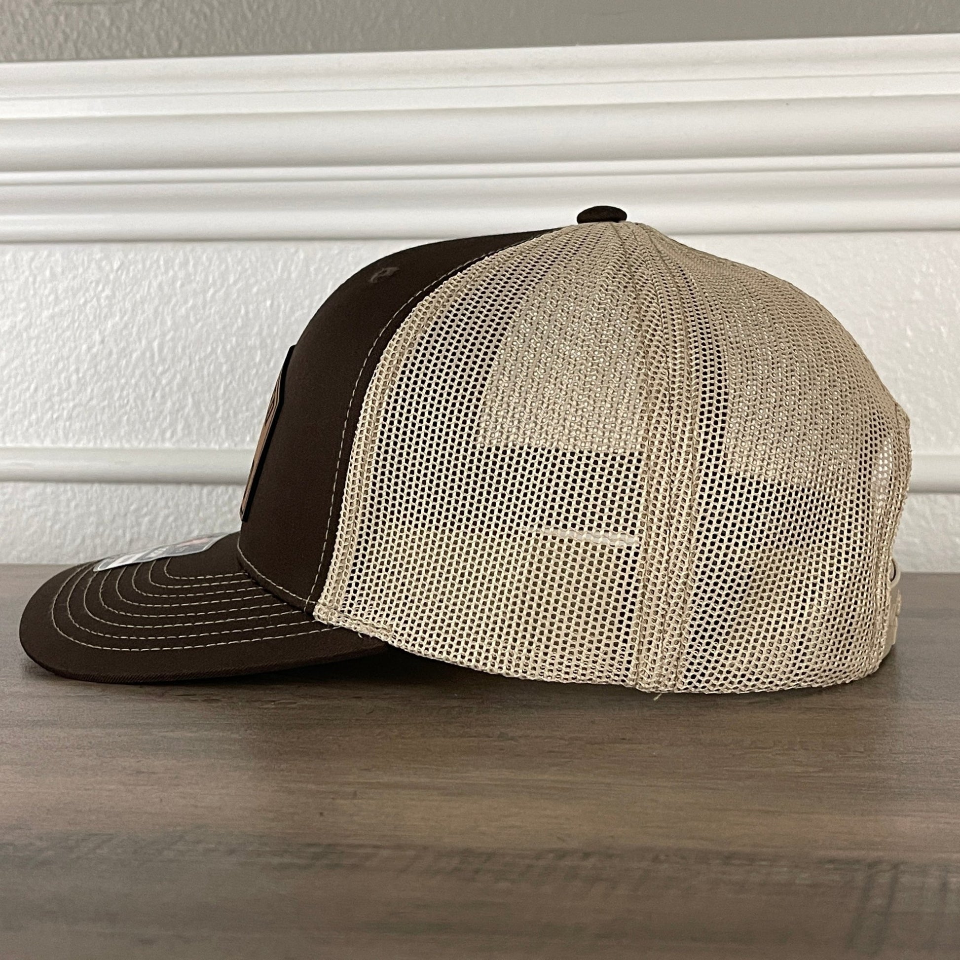 Overworked And Underlaid Funny Trucker Leather Patch Hat - Hollow Point Society - Patch Hat