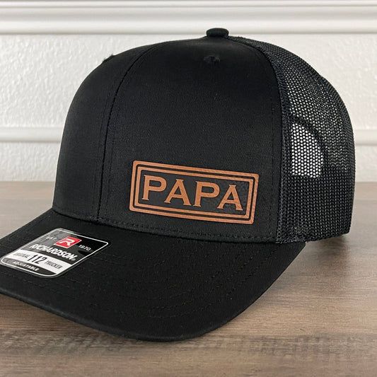 PAPA Side Leather Patch Hat Black - Hollow Point Society - Patch Hat