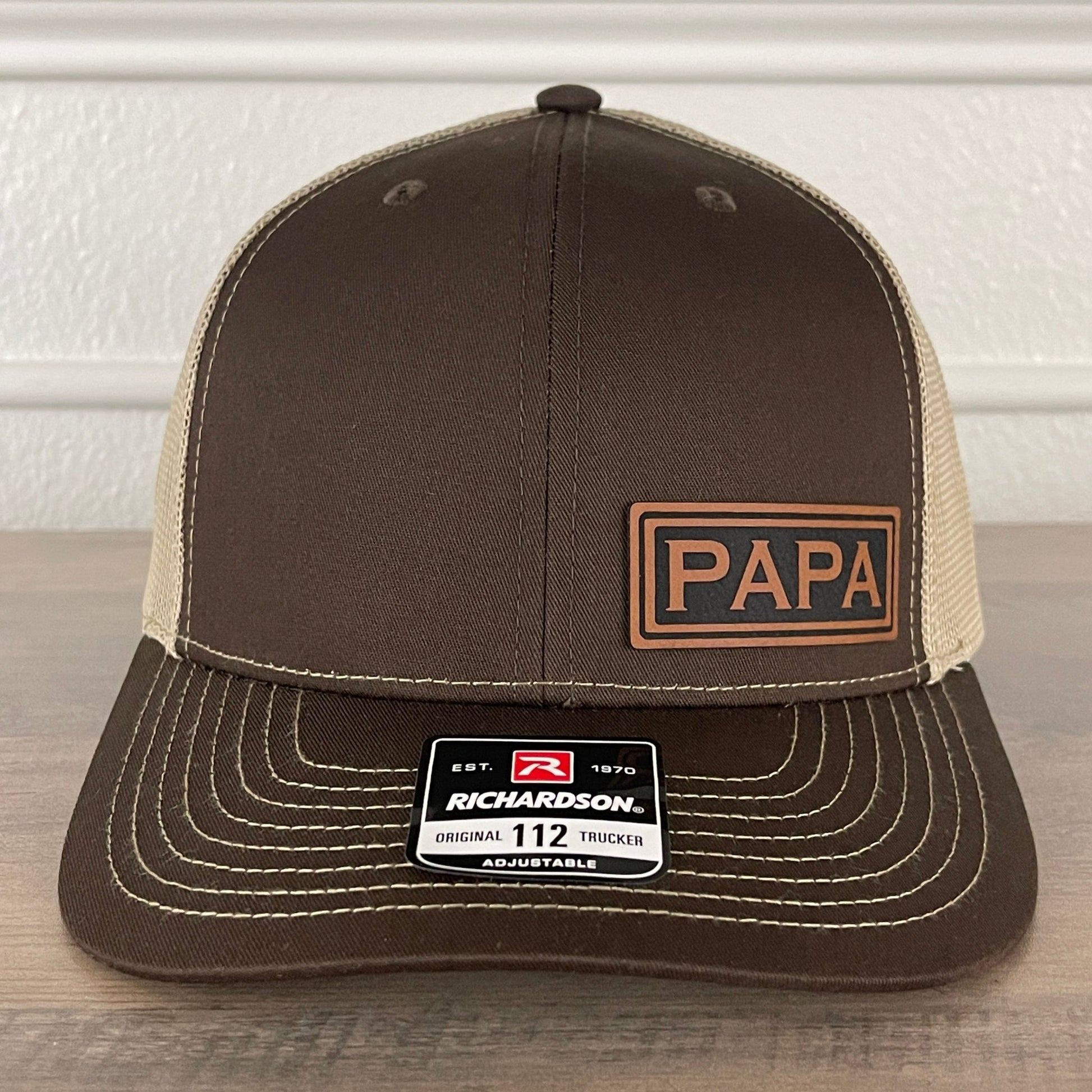 PAPA Side Leather Patch Hat Brown - Hollow Point Society - Patch Hat