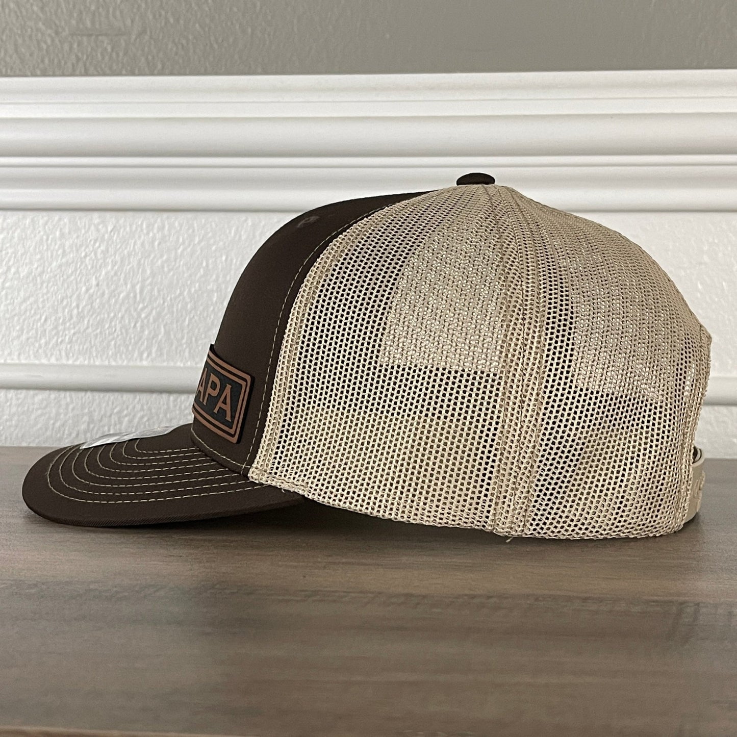 PAPA Side Leather Patch Hat Brown - Hollow Point Society - Patch Hat