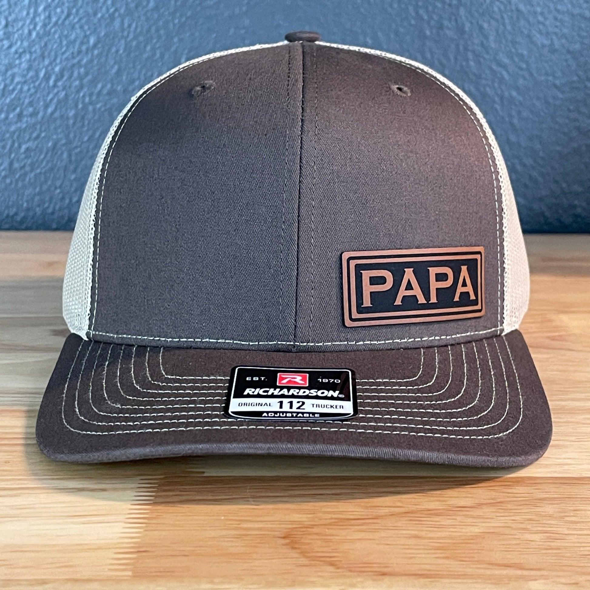 PAPA Side Leather Patch Hat Brown - Hollow Point Society - Patch Hat
