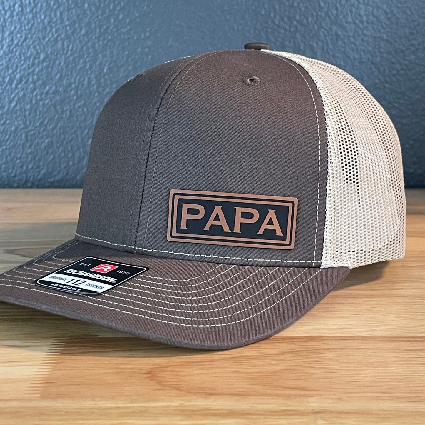 PAPA Side Leather Patch Hat Brown - Hollow Point Society - Patch Hat