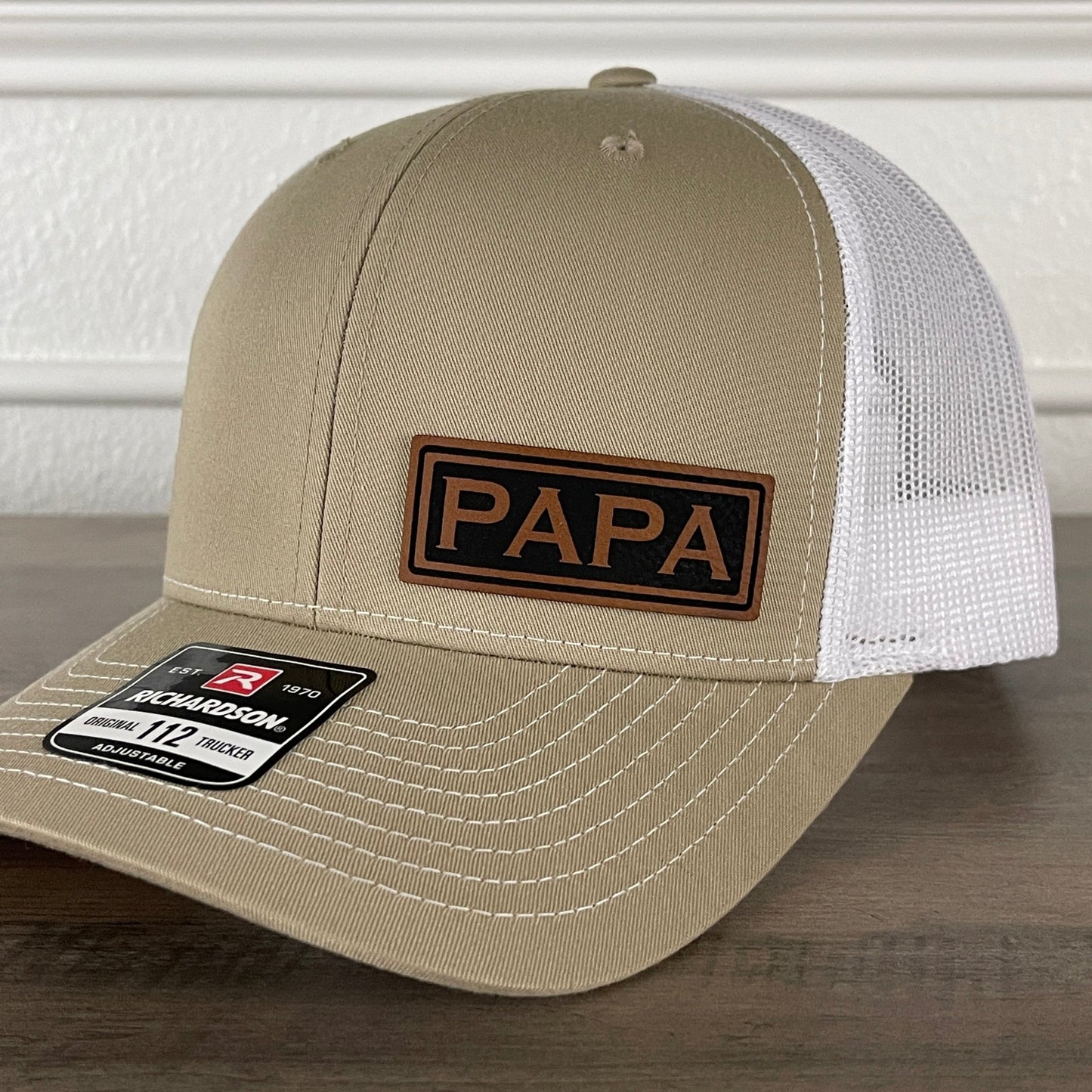 PAPA Side Leather Patch Hat Khaki - Hollow Point Society - Patch Hat