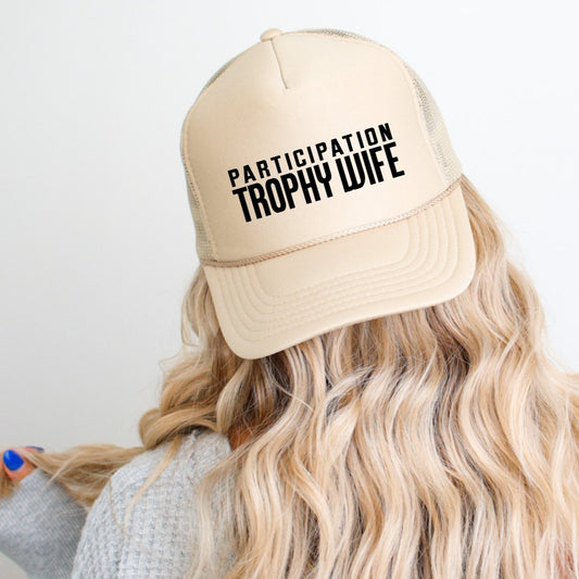 Participation Trophy Wife Funny Classic Foam Trucker Hat Khaki - Hollow Point Society - Trucker Hat