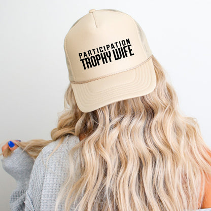 Participation Trophy Wife Funny Classic Foam Trucker Hat Khaki - Hollow Point Society - Trucker Hat