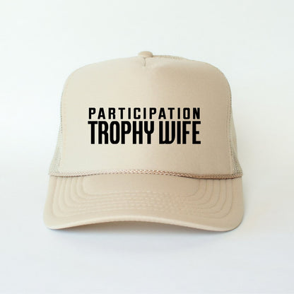 Participation Trophy Wife Funny Classic Foam Trucker Hat Khaki - Hollow Point Society - Trucker Hat