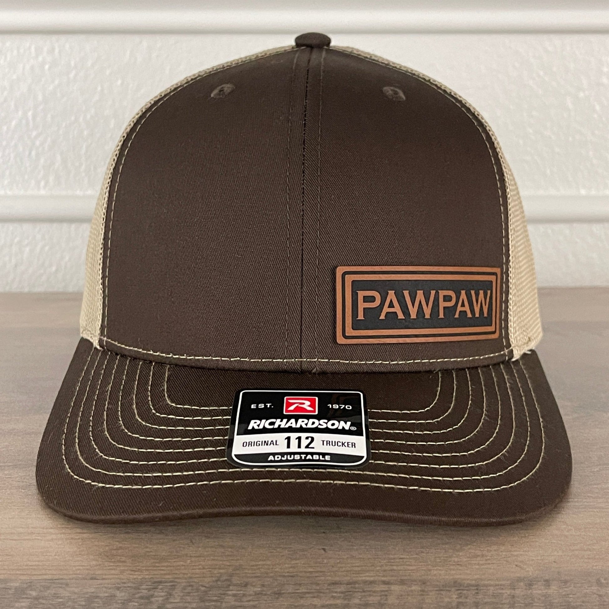 PAWPAW Side Leather Patch Hat Brown - Hollow Point Society - Patch Hat