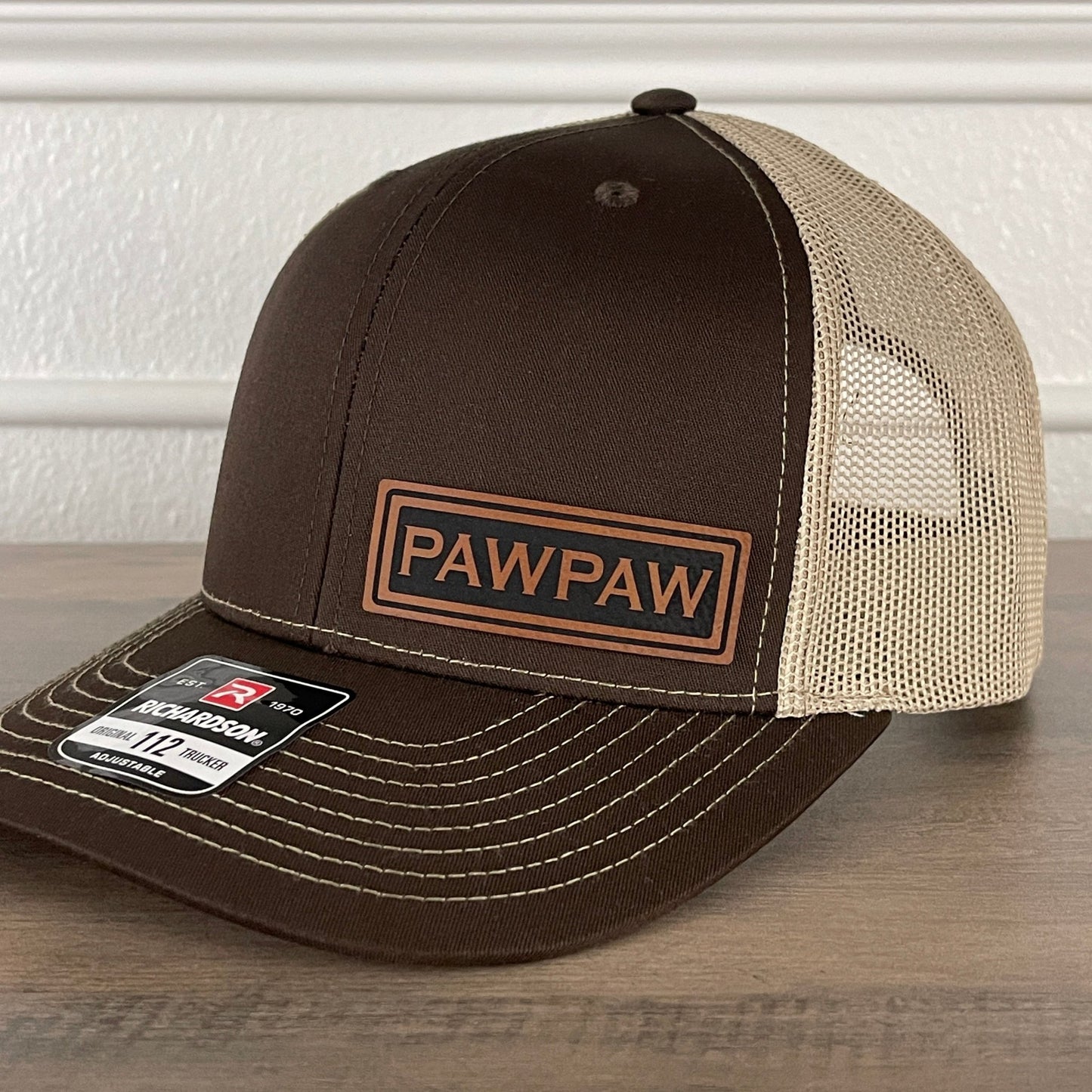 PAWPAW Side Leather Patch Hat Brown - Hollow Point Society - Patch Hat