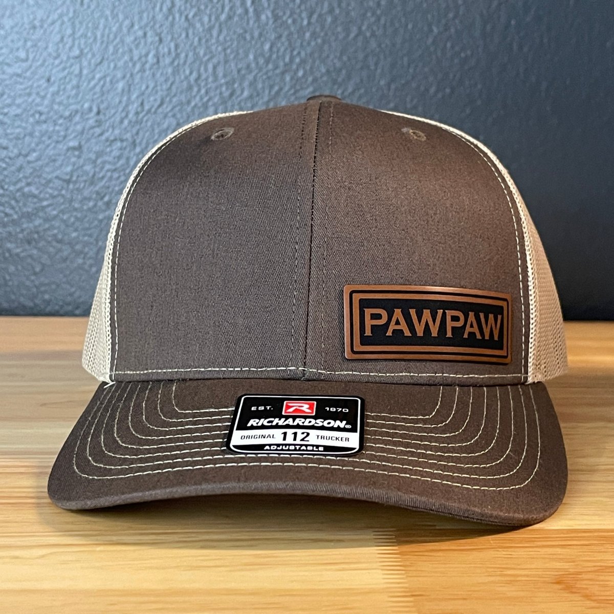 PAWPAW Side Leather Patch Hat Brown - Hollow Point Society - Patch Hat